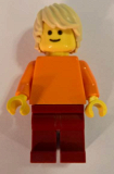 LEGO pln183 Plain Orange Torso with Orange Arms, Dark Red Legs, Tan Tousled Hair (10403)